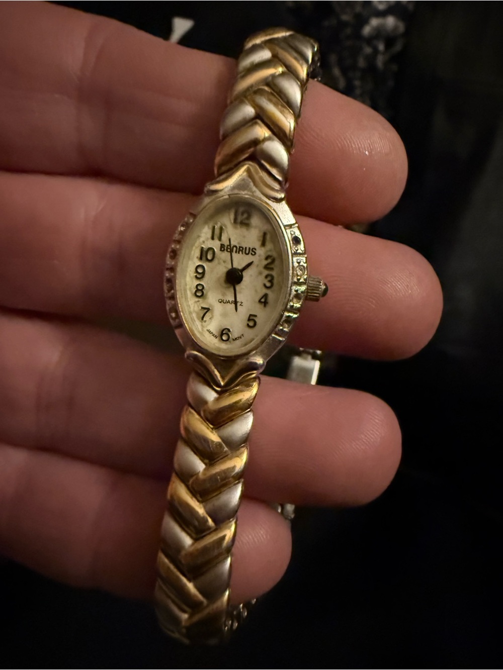 Benrus Women's Two-Tone Gold Bracelet Watch Vintage